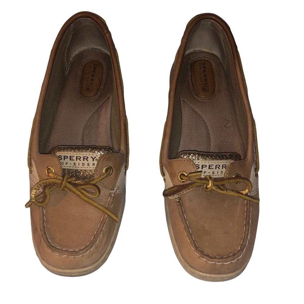 SPERRY Angelfish Gold Glitter Boat Shoe Women’s Size 9M 9101759